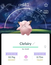 🦋 Clefairy Astronomical Observatory (Stars Background) Trade 🔄 – Pokémon Go