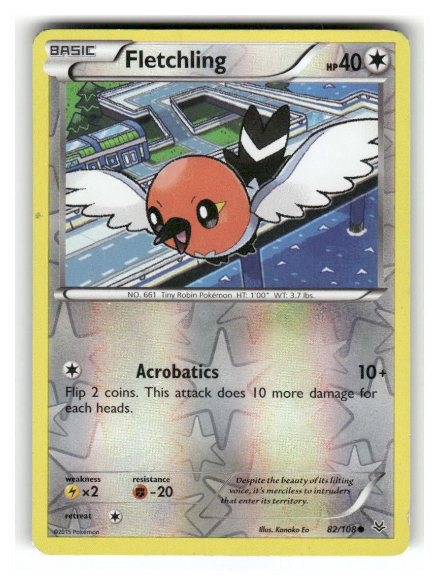 Fletchling - 82/108 - MP - XY - Roaring Skies - Reverse Holofoil