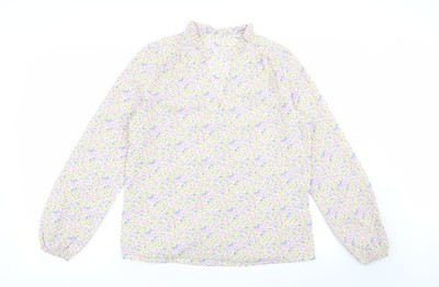 sisters point Damen Basic Bluse Mehrfarbig Blumenmuster Größe XS