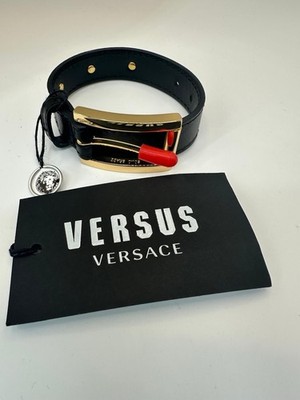 Versus Versace Medusa leather bracelet with buckle NWT