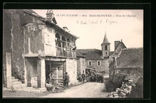 Old postcard Mas-de-Noyer, Rue de l ́Eglise 
