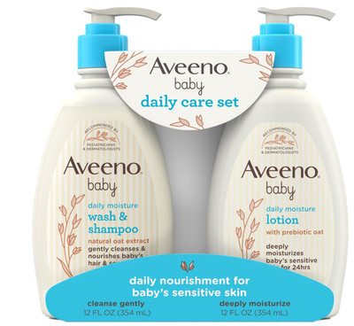 Aveeno Baby Daily Care Gift Set with Oat Extract & Prebiotic Oat, Contains Daily
