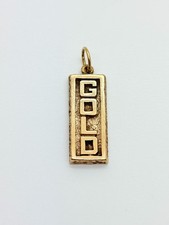 9ct Yellow Solid ‘Gold’ Ingot Pendant