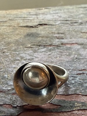 N.E From Vintage  Denmark 925S Sterling Silver Modernist Ring vtg estate 3156
