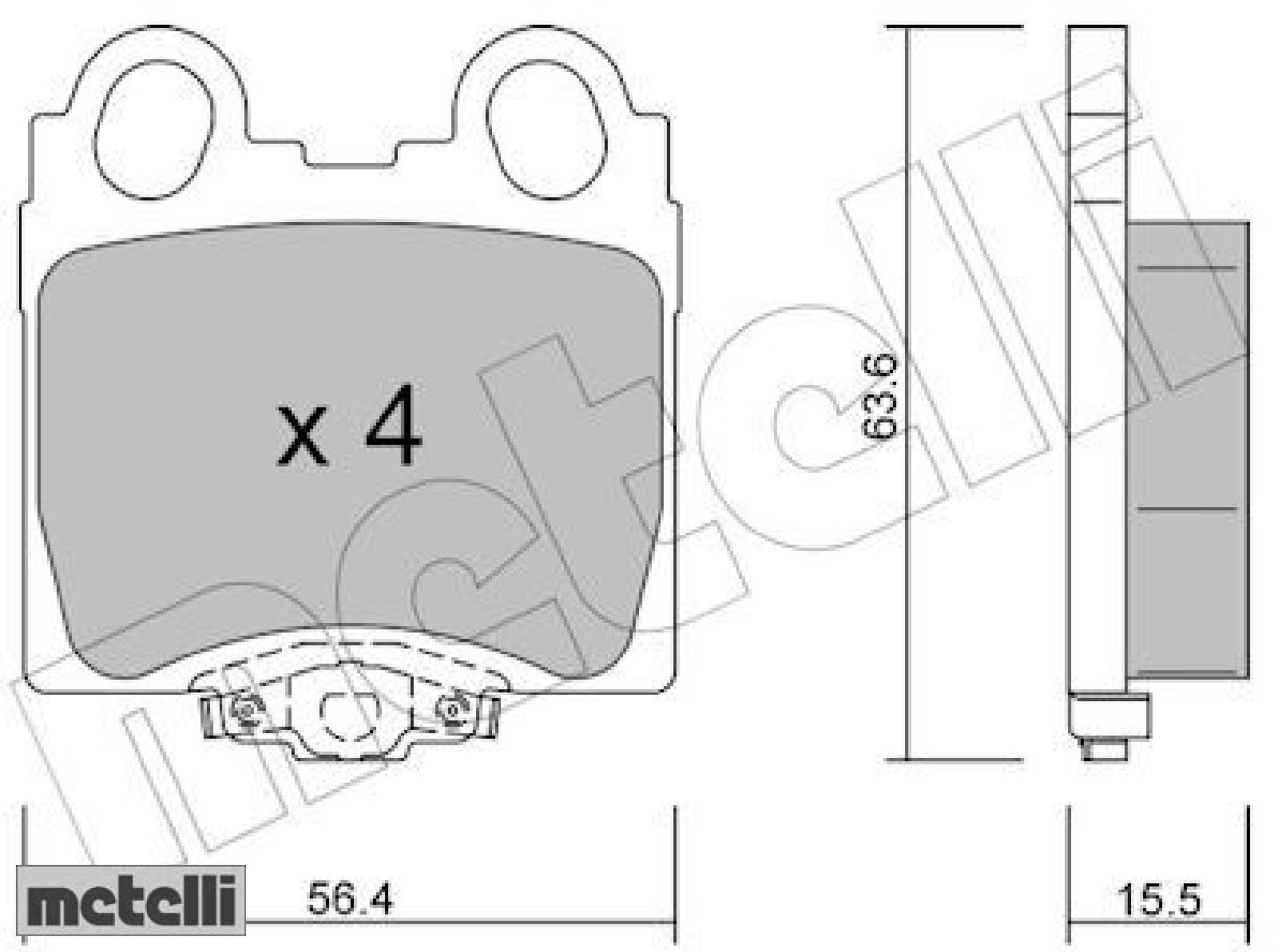 metelli 22-0758-0 Bremsbelagsatz für Scheibenbremse Bremsbelagsatz für Lexus