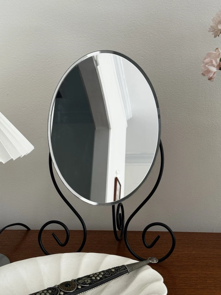 Espejo vintage Ikea Myken 1999 descontinuado, base de diseño remolino, 15”, totalmente nuevo Foto 2 de 4