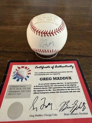 Greg Maddux Autographed Signed Baseball - Limited To 300 For 300th Win
