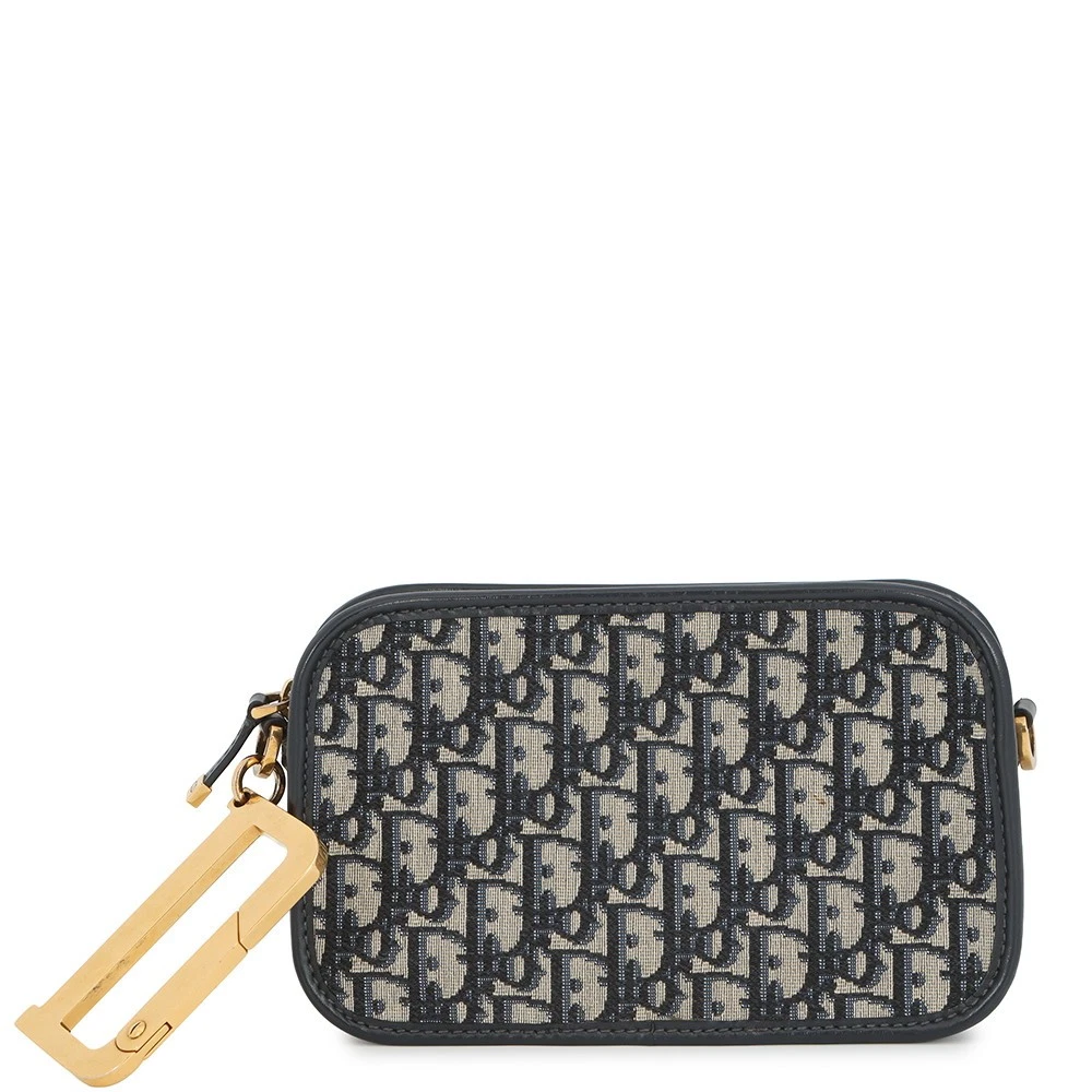 Dior — Dior Oblique Quake Clutch Bag Canvas/Leather Navy/Beige S5700CTZQ