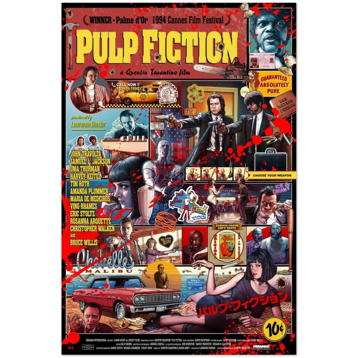 Pulp Fiction 1994 Quentin Tarantino Movie Collage Poster | eBay