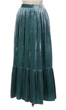 Vintage Ralph Lauren Country Size 10 Teal Velvet Maxi Midi Flowy Skirt Read