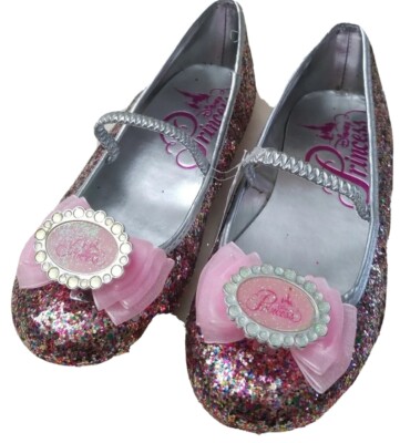 flat princess dress up shoes Disney Parks Princess Glitter Shoes Flats Fancy Costume Size 2/3 Not  Perfect ⬇️
