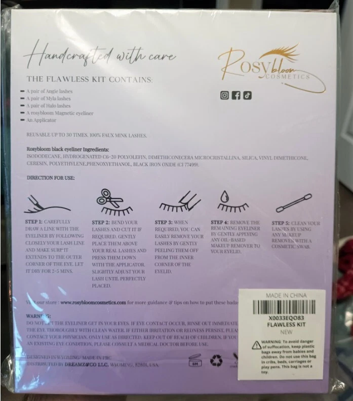 Kit de pestañas magnéticas Rosy Bloom con delineador de ojos - Kit impecable Foto 4 de 4