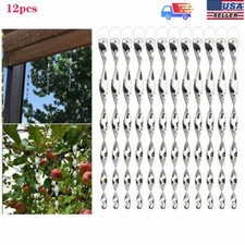 12" 12pcs Bird Repellent Reflective Scare Rods Spiral Deterrent Control Device