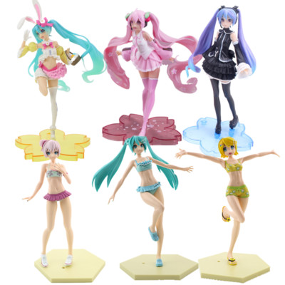 Anime Vocaloid Hatsune Miku Sakura Pink Girl Ear Beach Bunny Figur Model UK 