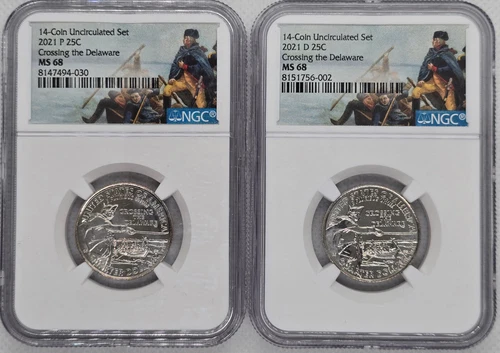 2021 P&D Washington Crossing the Delaware Quarter 25c NGC MS68