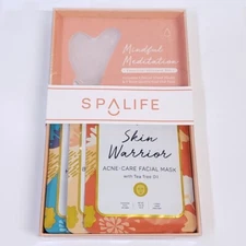 SPA LIFE Mindful Meditation Essential Skincare Set and Rose Quartz Gua Sha Tool