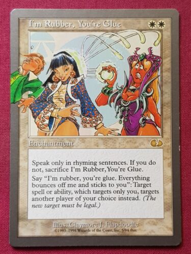 Magic The Gathering UNGLUED I'M RUBBER YOU'RE GLUE white card MTG - Picture 1 of 2