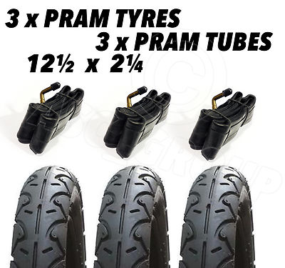 x Pram Tyres 3x Tubes 12 1/2 X 1/4 Mothercare Xtreme MY3 MY4