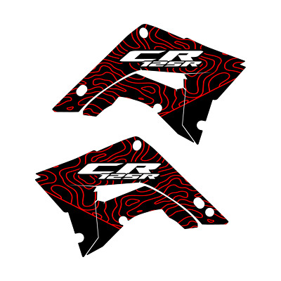 Polisport Restyle cr125 Honda 2002+ graphics Topo Red/Black bg FREE SHIPPING
