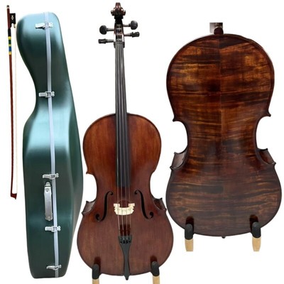 Advanced Full 4/4 SCello,Nice Dark brown,Wide Deep Sound with hard case #16007