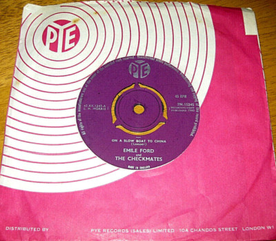 Emile Ford & The Checkmates, On A Slow Boat To China, 7'' Vinyl,1st Press V/Good 