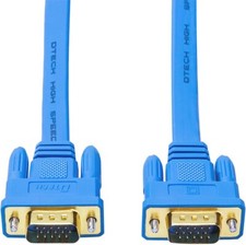 DTech VGA Cable Male to Male, 15 pin Monitor Cord Ultra 10m Long Slim 32ft Blue