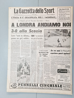 GAZZETTA DELLO SPORT DICEMBRE 1965 ITALIA-SCOZIA 3-0