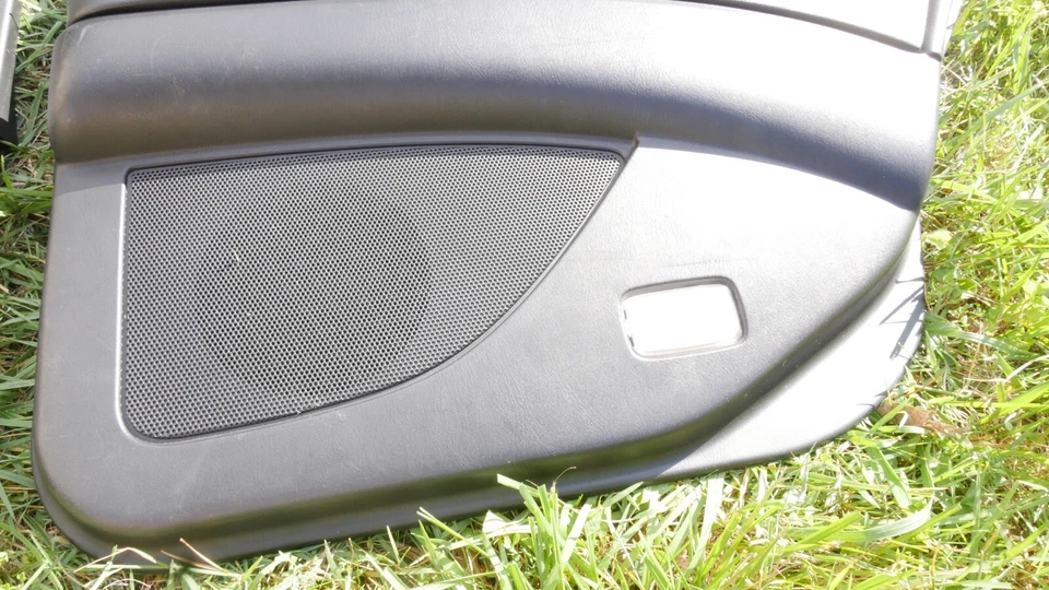 Juego completo de paneles de tarjetas de puerta delantera trasera Infiniti M45 2003 2004 cuero negro madera Foto 3 de 4