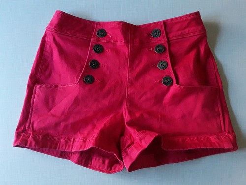 Express High Waisted Red Sailor Shorts 