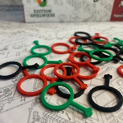 3D Brettspiele Micro Macro Crime City 3D Druck Lupenset rot schwarz grün Zubehör