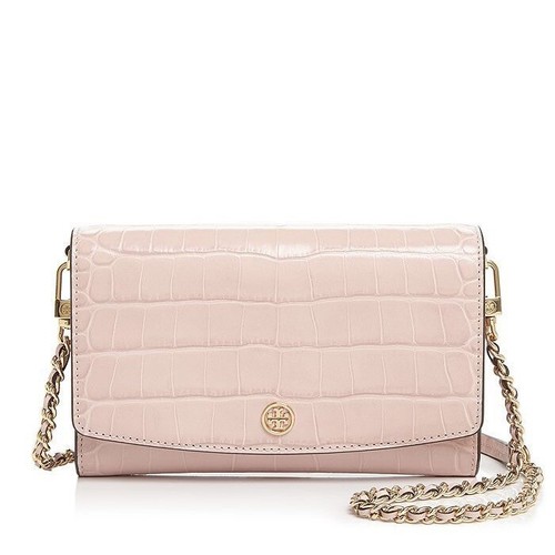 tory burch robinson chain wallet white