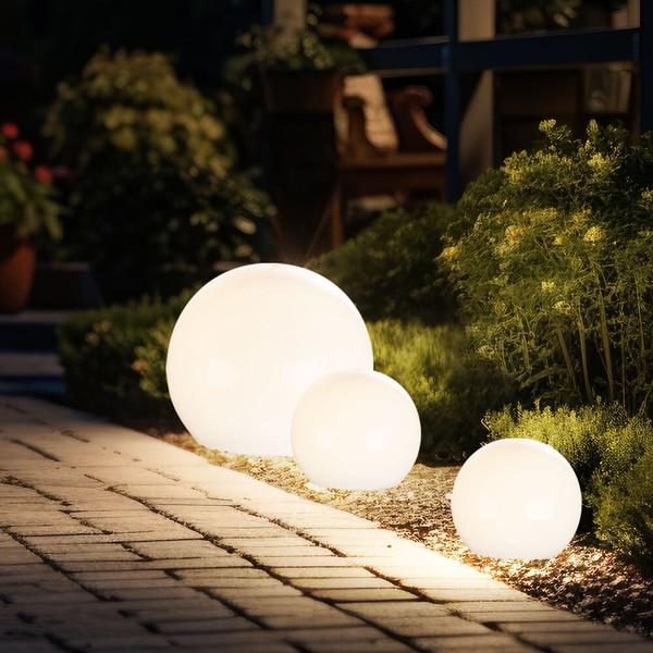 Steckleuchte Solarlampe AußEnleuchte Kugelleuchte Led Weiß Schelle Erdspieß 3X-image