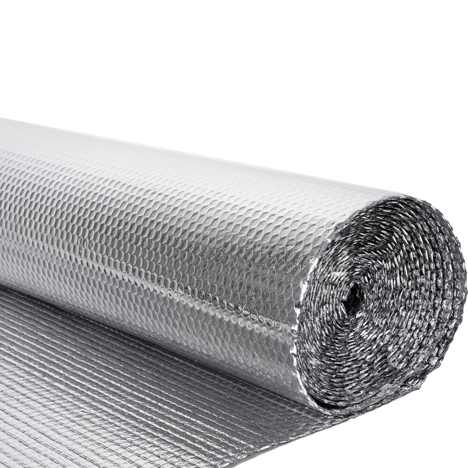 REFLECTIVE BLACK / SILVER FOIL Double BUBBLE Foil Insulation Roll 2X100 200SF R8 - View #11