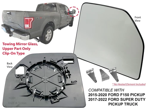 Tow Mirror Upper Glass for  2015-2020 F150 2017-2022 SUPER DUTY Passenger Side