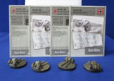 Axis  Allies Miniatures BASE SET 30/48 4 Pak 38 Antitank Guns  Stat Cards GE10