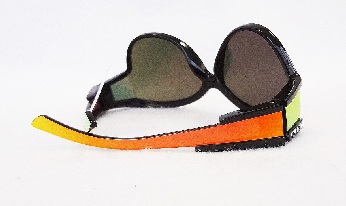 Balenciaga Women\'s Sunglasses BB0038S-004 BALENCIAGA Sunglasses BB0038S 004 Wrap Mirrored Black/Orange  main image 2