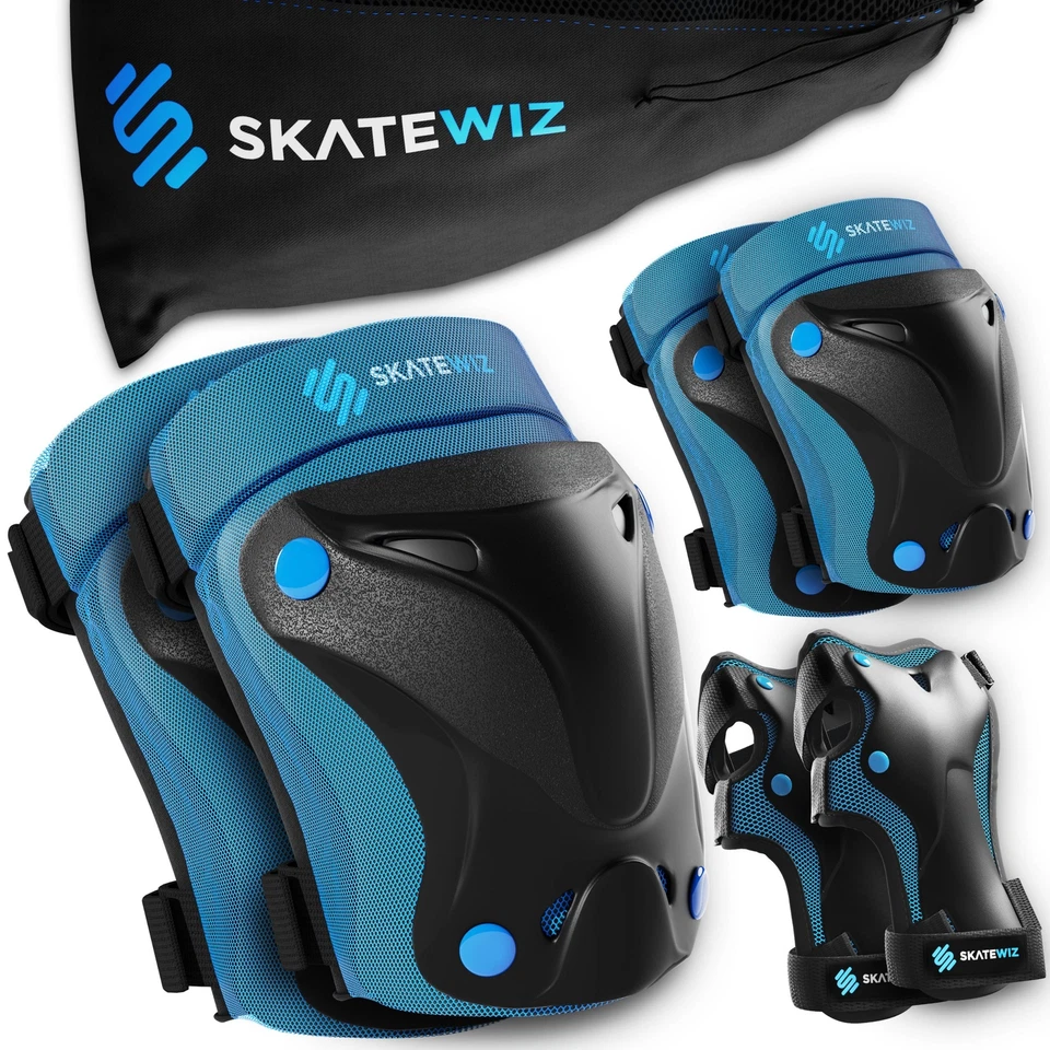 SKATEWIZ Schoner Set Kinder Inliner Protektoren Knieschoner Skate & Schlittschuhe Kinder