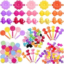 Janinka 72 Pieces Self-Hinge Plastic Hair Clips: 80s 90s Cartoon Colorful Cut...
