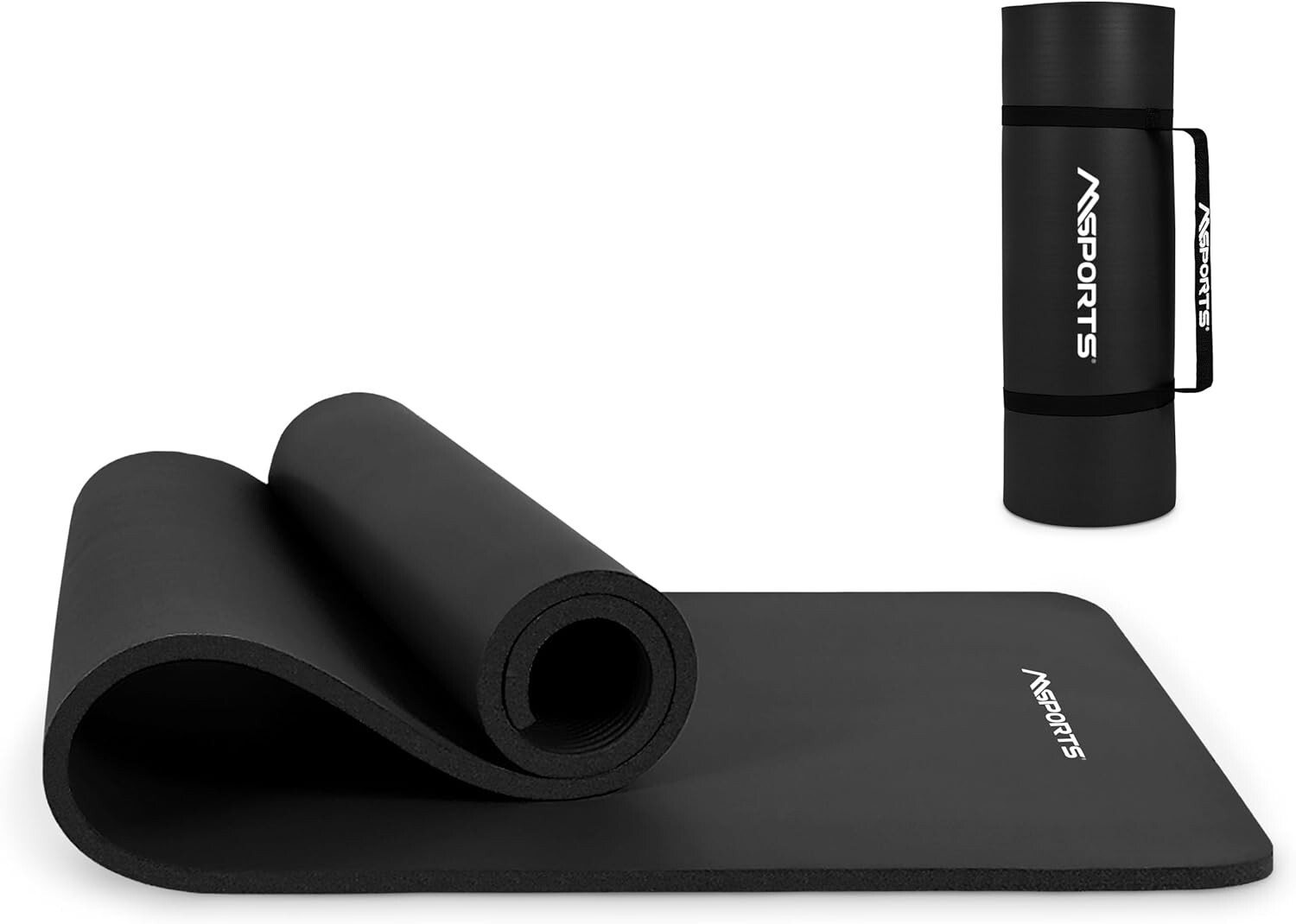 MSPORTS Gymnastikmatte Premium Inkl. Tragegurt + Übungsposter + Workout App I Ha