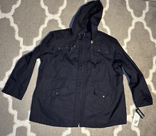 Macintosh New England Parka Rain Jacket Coat Women's 3x Navy Pockets.