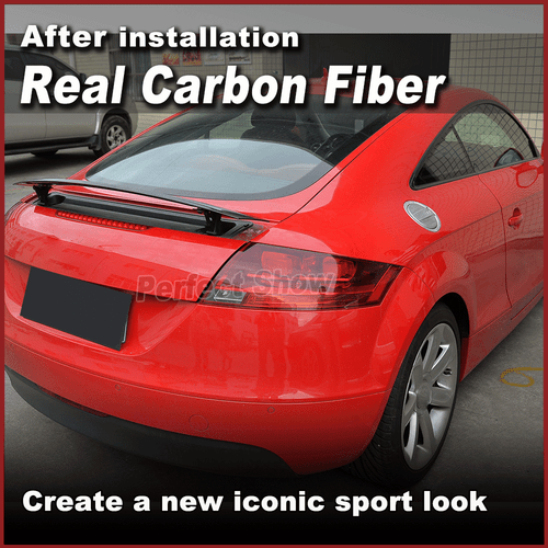 Carbon Fiber Rear Trunk Roof Lid Spoiler Wing Fit for Audi Mk2 TT 8J TTS 08-14 - Picture 3 of 10