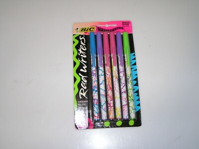 Vintage BIC Wavelengths Rad Writers 1991 Pack of 6 SEALED Made in USA Deadstock