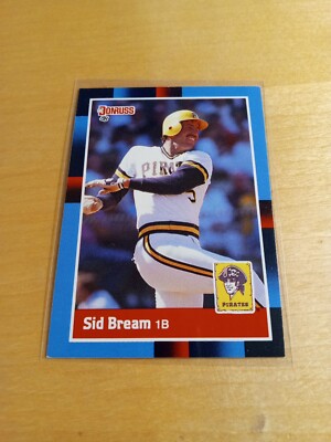 1988 DONRUSS #188 SID BREAM Pittsburgh Pirates Baseball Card, 1st Baseman. (NM)
