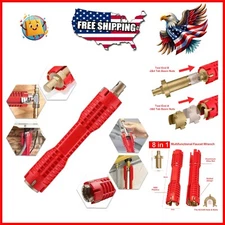 Versatile Red Plumbing Wrench - 8-in-1 Tool for Sink and Faucet Installations