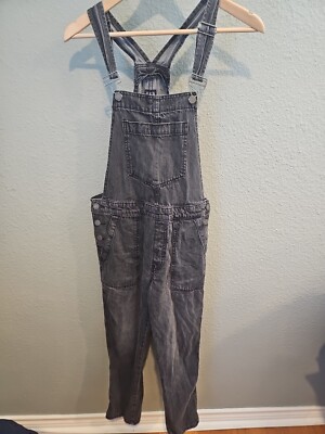 Gap Denim Washed Gray Overall 100% Cotton Size S Straight Leg 
