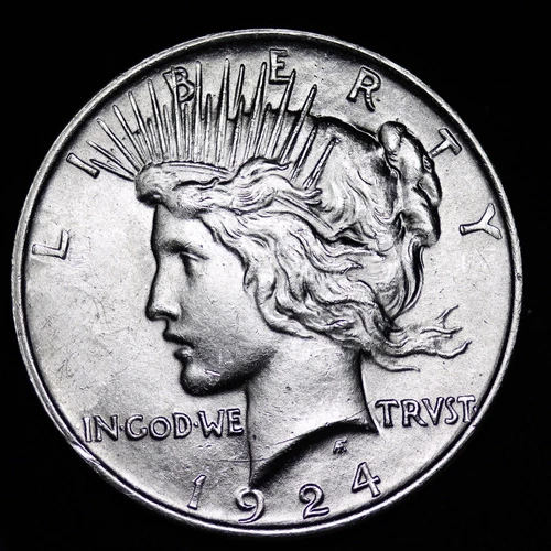 AU / UNC 1924 PEACE SILVER DOLLAR LOWEST PRICES ON THE BAY