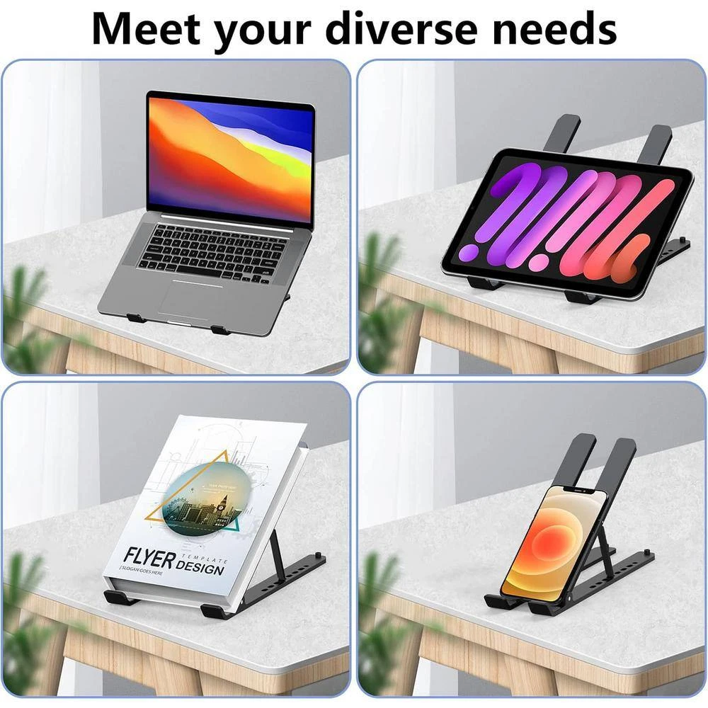 Laptop Stand for Desk, Adjustable Laptop Riser Foldable Portable Tablet Holder,