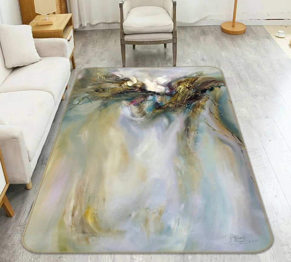 3D Gelbe Abstrakte Kunst NAM12638 Spiel Teppich Mat Elegant Foto Teppich Fay