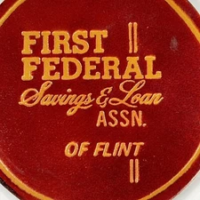 First Federal Savings & Loan Association of Flint (x 4 LOT 3" Leather Coaster)