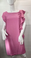 Allen B by Allen Schwartz Pink Asymmetrical Ruffle Party Dress 12 Fairycore Y2K